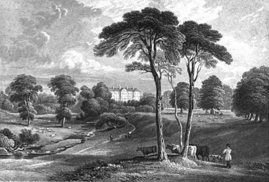 Painting of Leslie House and its grounds, 1836