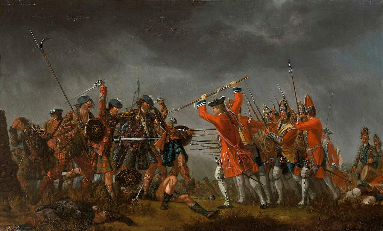 David Morier's painting An Incident in the Rebellion of 1745, showing government troops and Highland clansmen at Culloden
